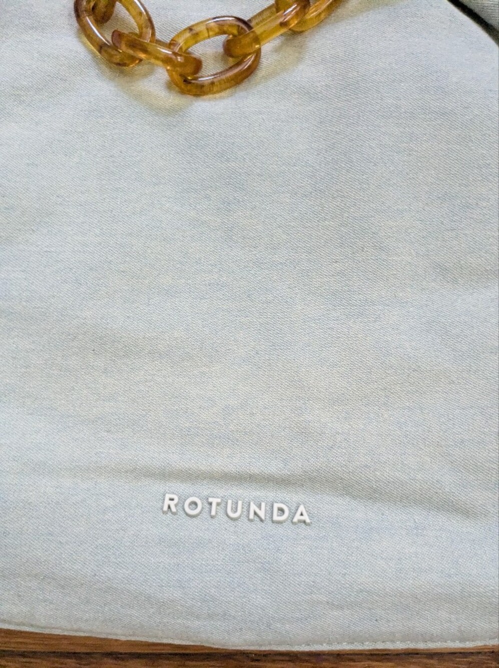 Rotunda Light Denim Sant Hobo Bag with Chain & Rope Strap - Picture 3 of 4